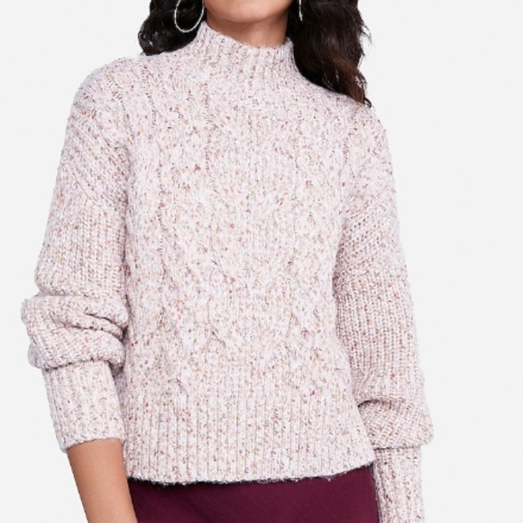 marled cable knit sweater